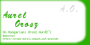 aurel orosz business card